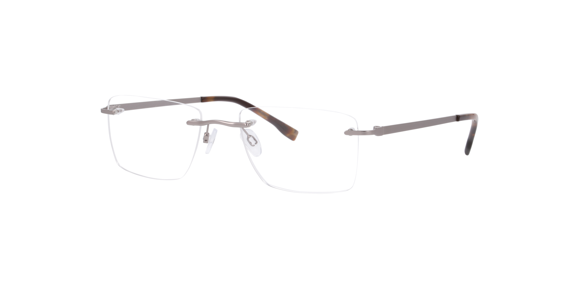 Newport Grijs MetaalEyeglass Frames van B24, Hoekweergave