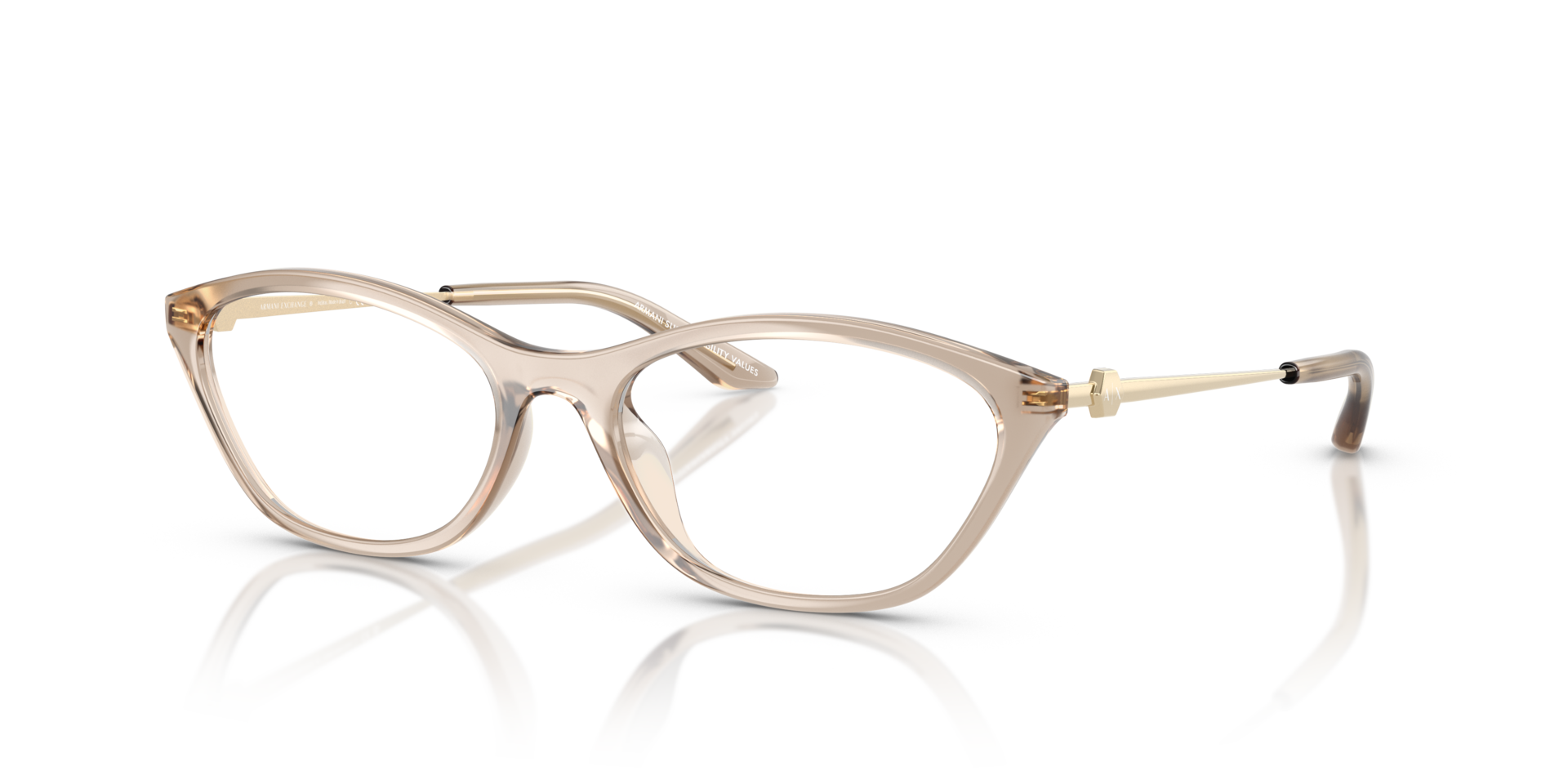 AX3121U Opalescent Light Beige KunststofEyeglass Frames van B24, Hoekweergave