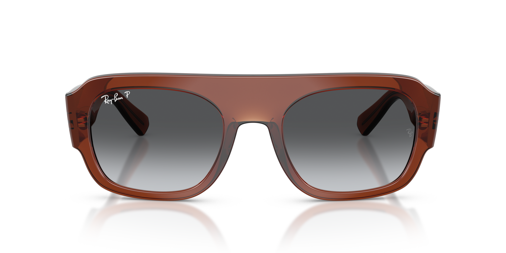 RB2218 Transparant bruin KunststofSunglass Frames van B24, Vooraanzicht