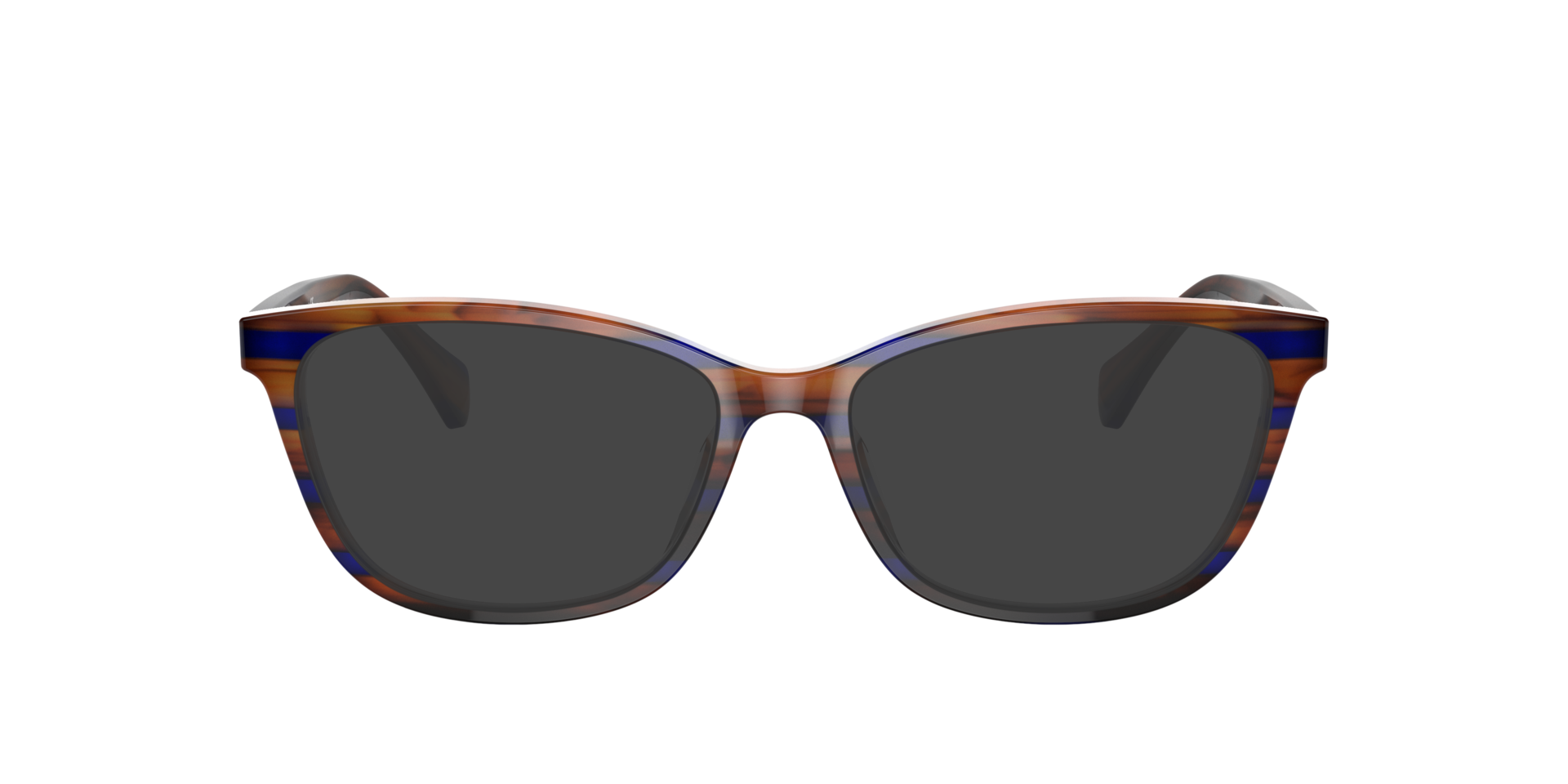 RA7133U Striped Brown Blue AcetaatEyeglass Frames van B24, met getinte lenzen