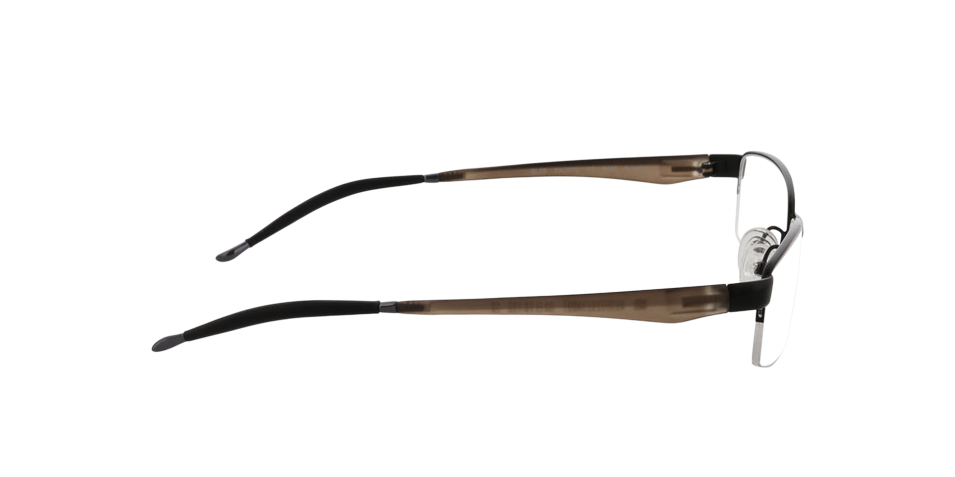 Brasilia Zwart  &  bruin grijs MetaalEyeglass Frames van B24, Zijaanzicht