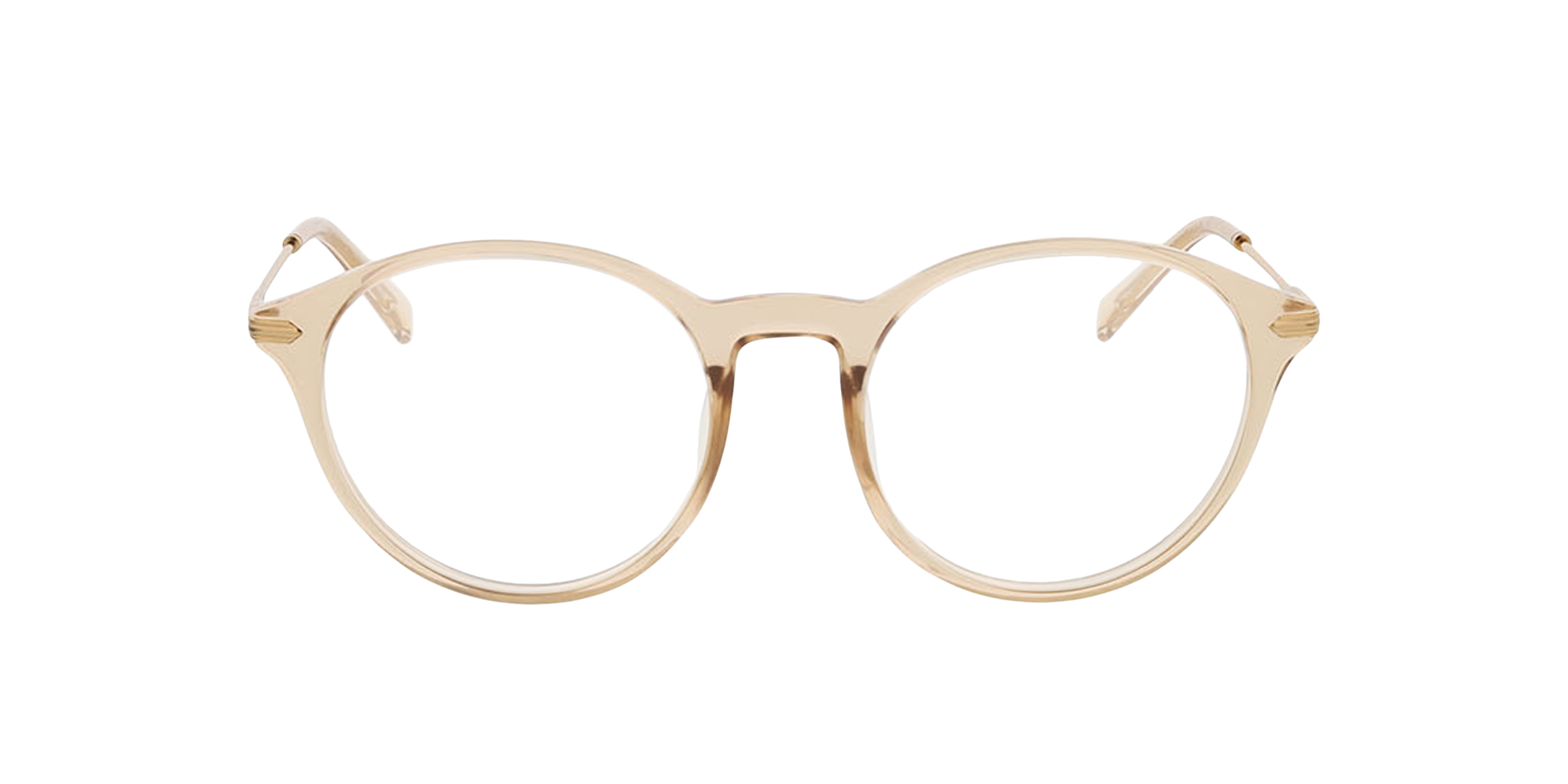 Omaha Crystal Nude  &  Gold KunststoffEyeglass Frames von B24, Vorderansicht