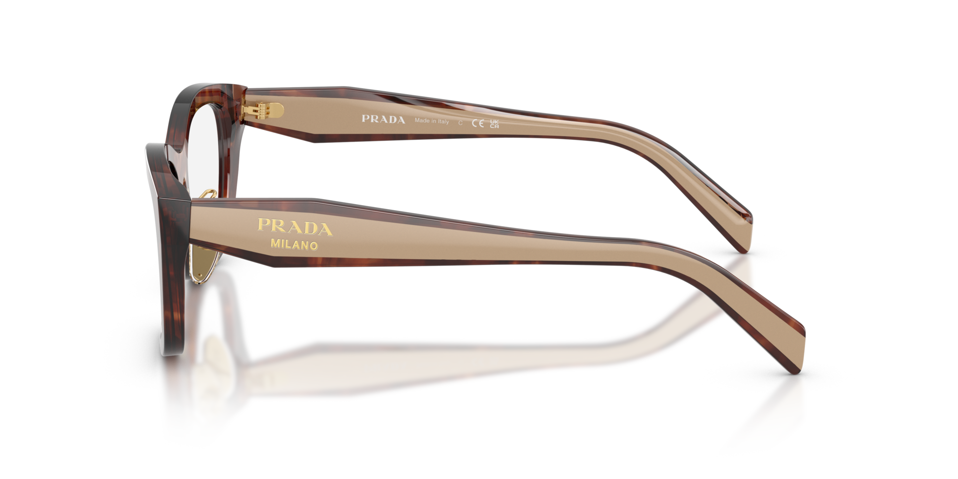PR D11VD Caramel Havana AcetatEyeglass Frames von B24, Seitenansicht