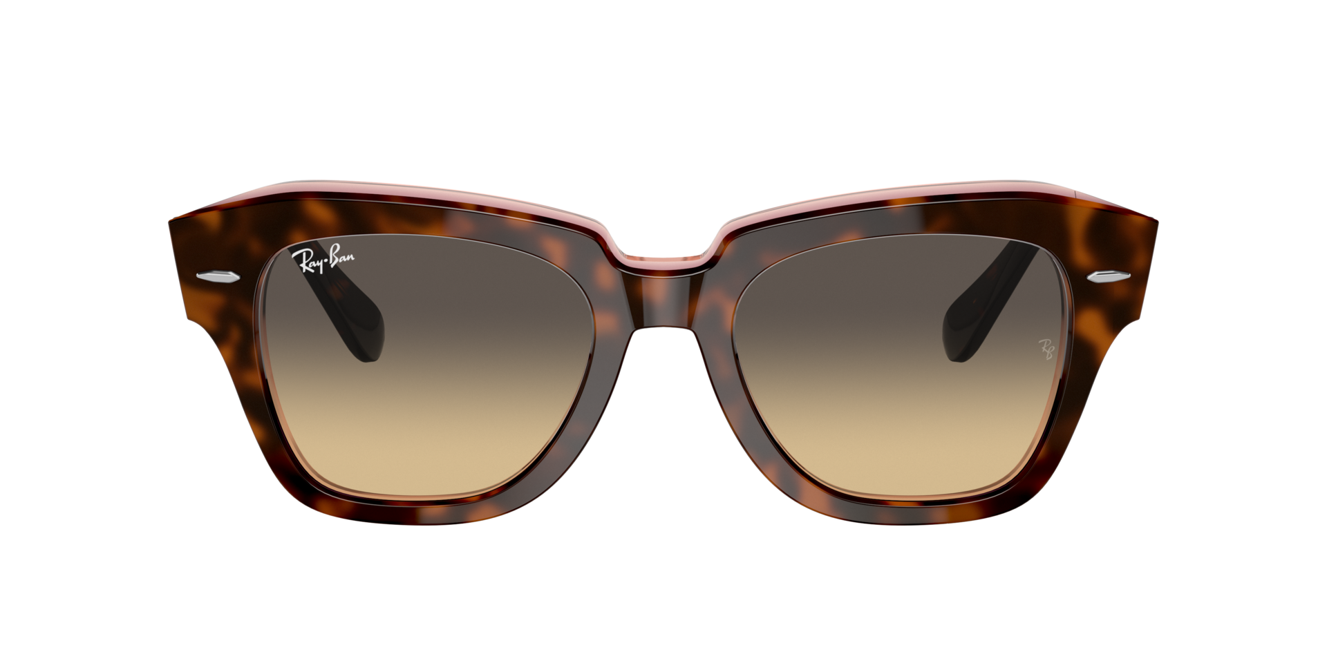 State Street Havana auf Rosa transparent AcetatSunglass Frames von B24, mit getönten Gläsern