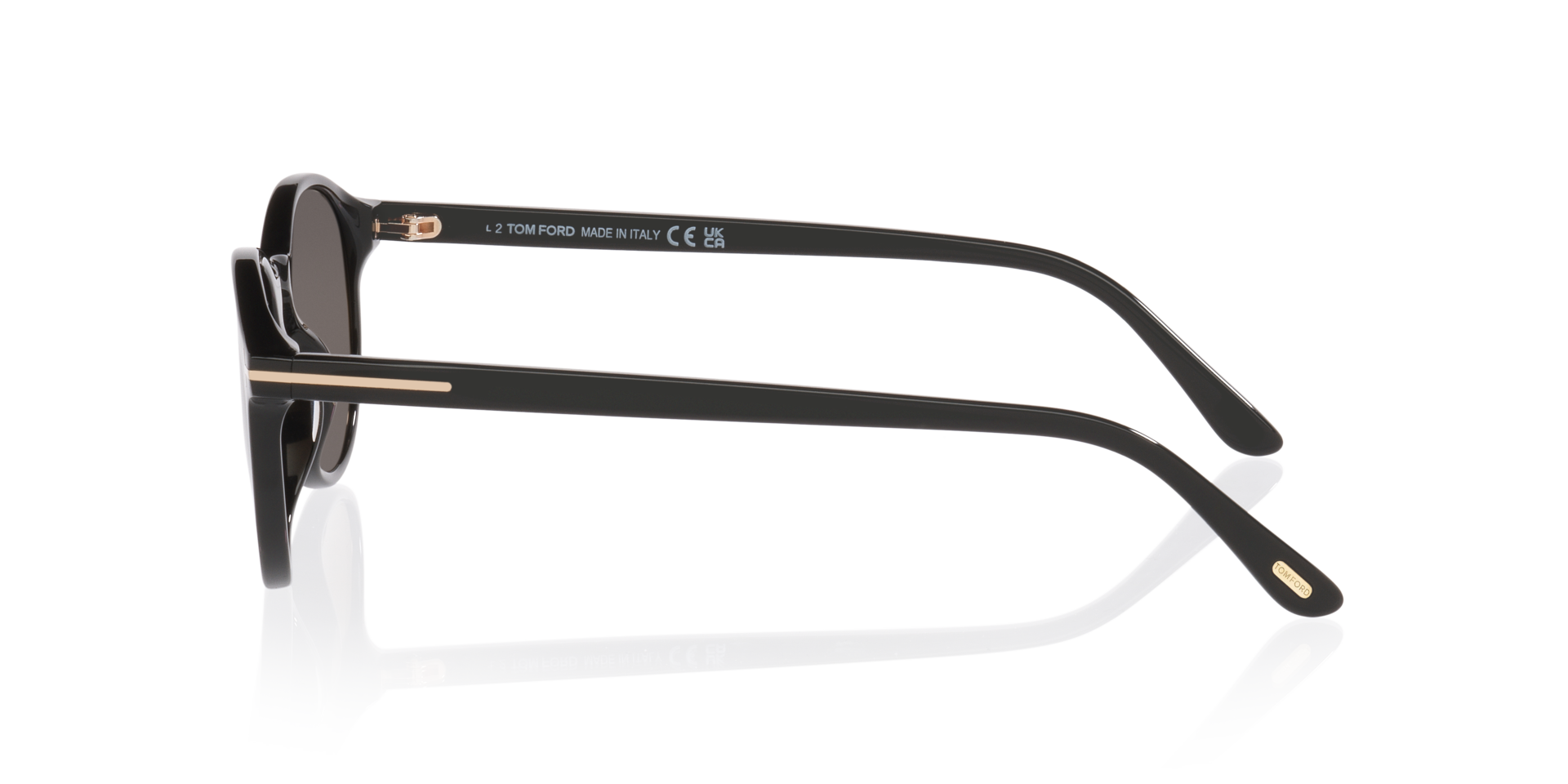 Prescott-02 Zwart glanzend AcetaatSunglass Frames van B24, Zijaanzicht