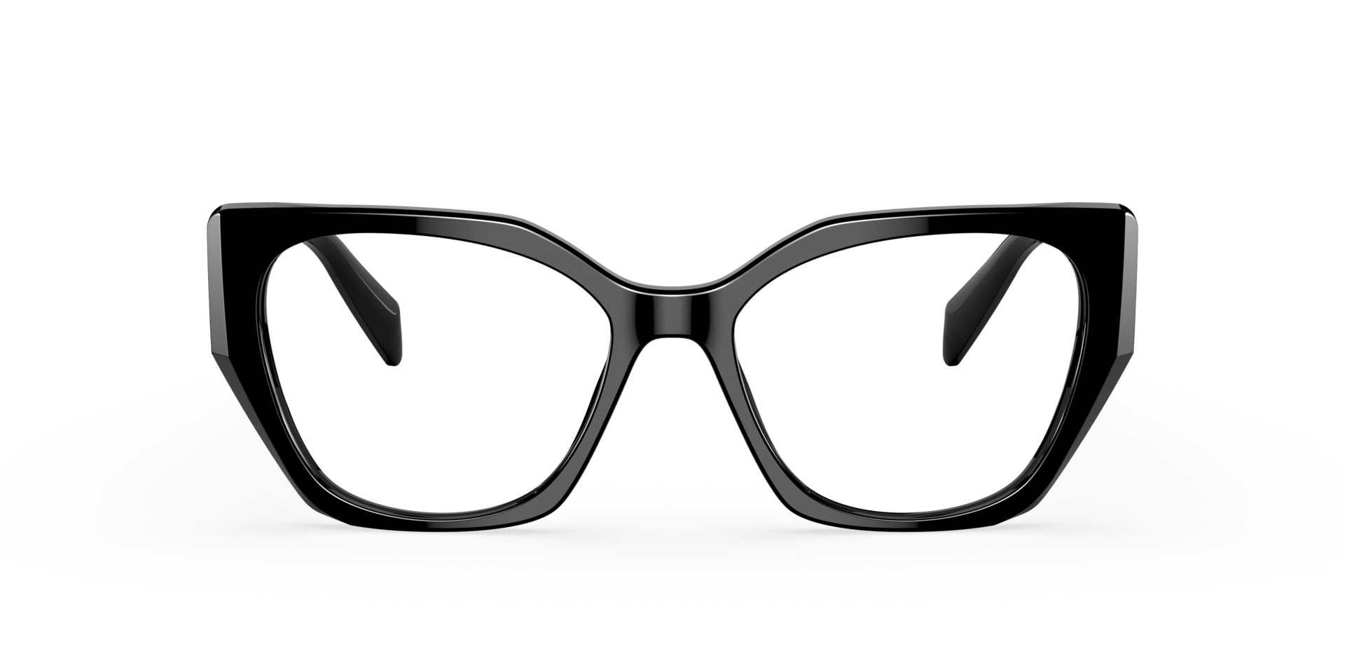 PR 18WV Schwarz AcetatEyeglass Frames von B24, Vorderansicht