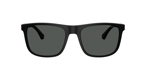 Emporio Armani - EA4129, Herren, Matt Schwarz/blue/Matte Black, Größe: Large