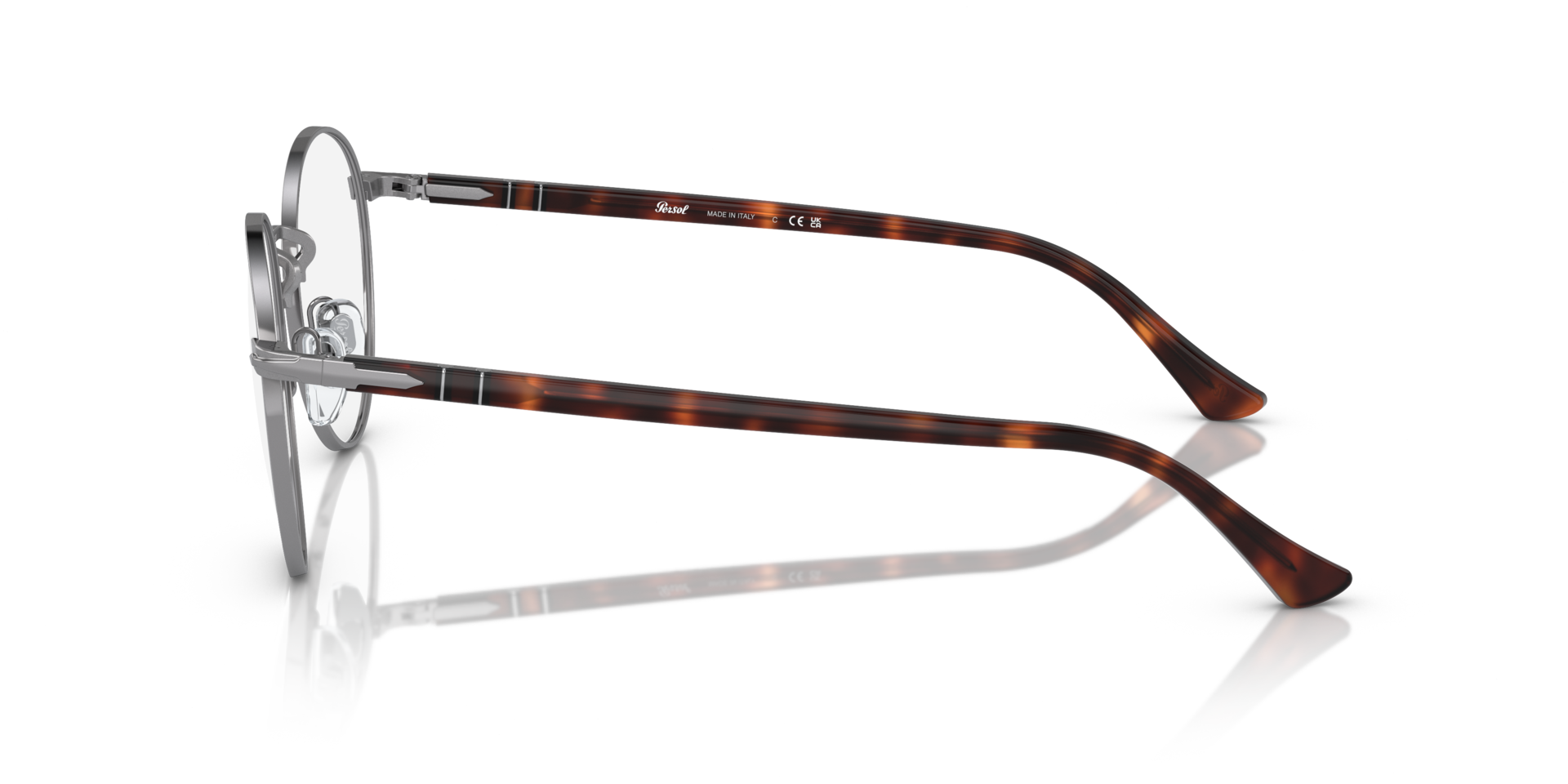 PO1008V Staalgrijs MetaalEyeglass Frames van B24, Zijaanzicht
