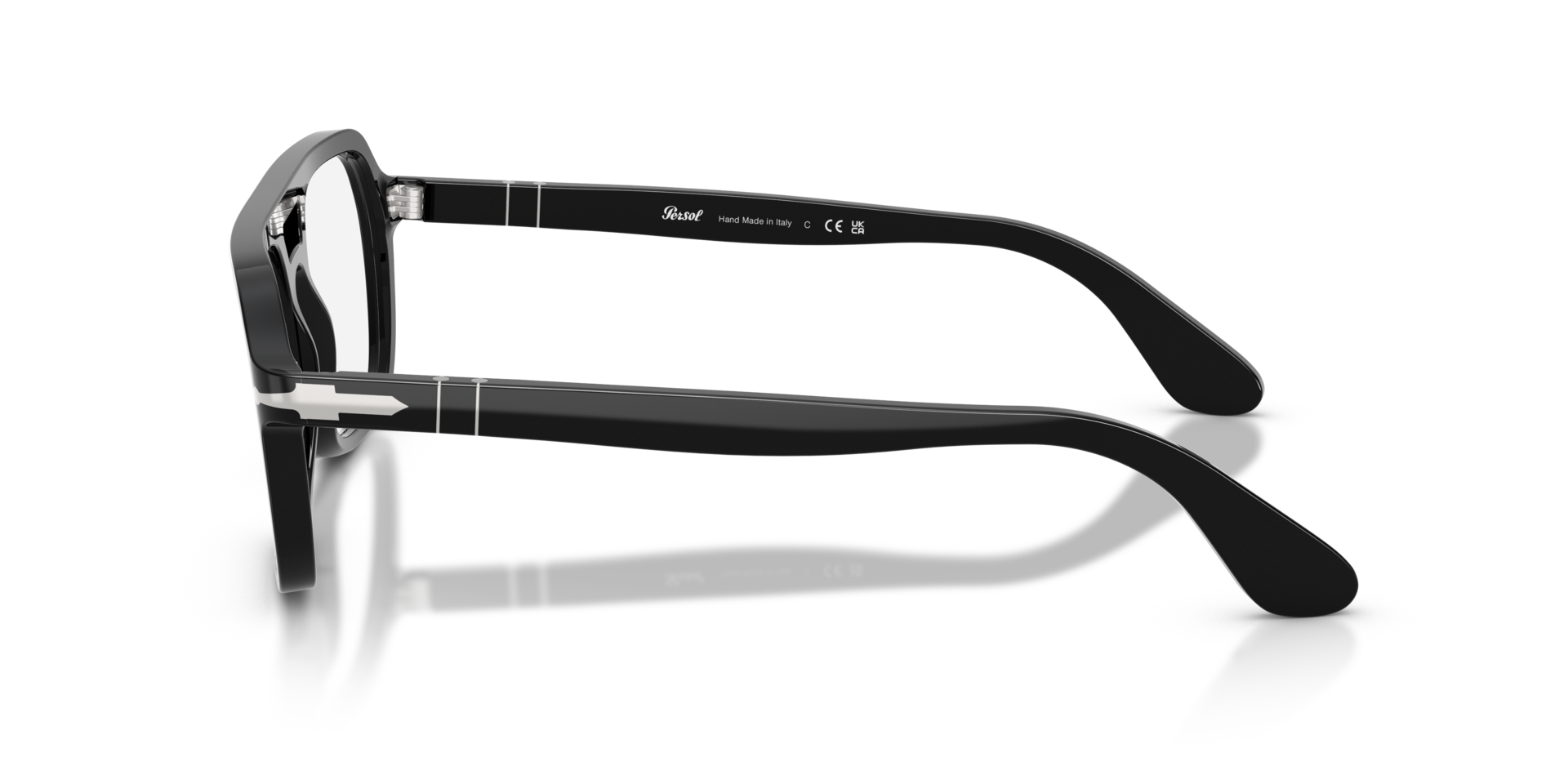 PO3394V Schwarz AcetatEyeglass Frames von B24, Seitenansicht