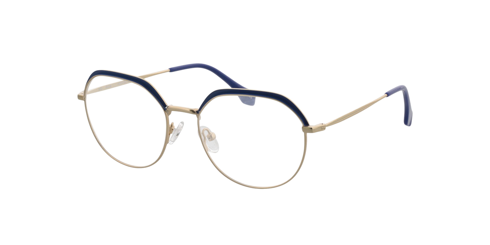 Ibiza Matgoud  &  blauw MetaalEyeglass Frames van B24, Hoekweergave