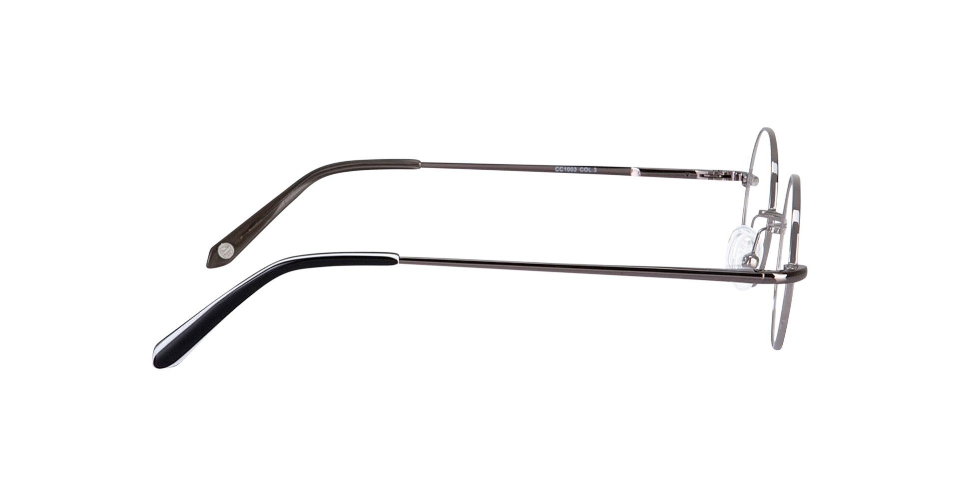 Cary Anthrazitgrau MetallEyeglass Frames von B24, Seitenansicht