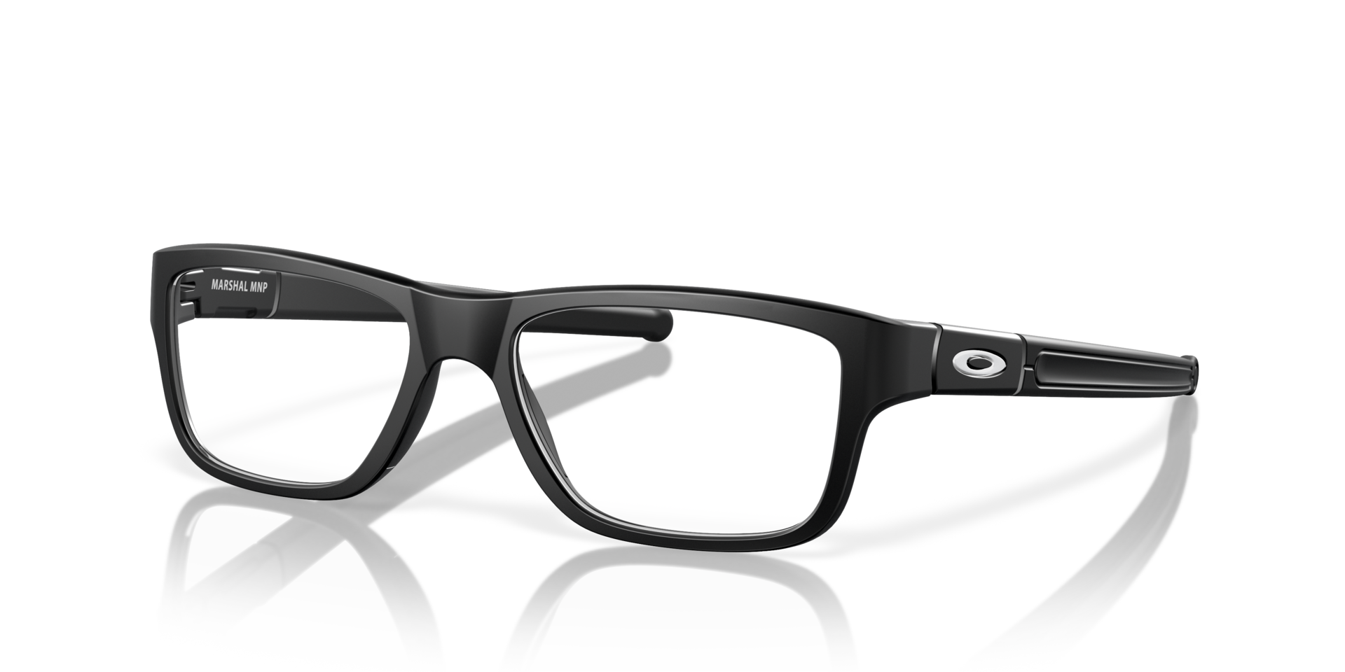 Marshal™ (TruBridge™) Schwarz satiniert KunststoffEyeglass Frames von B24, Dreiviertelansicht