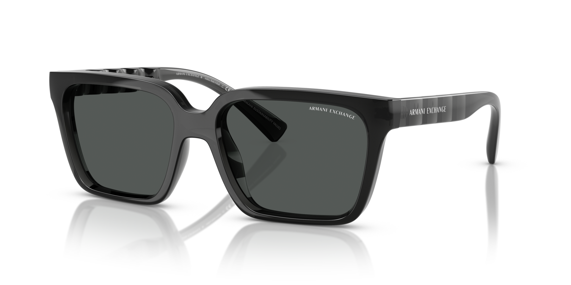 AX4147S Glanzend Transparant Grijs KunststofSunglass Frames van B24, Hoekweergave