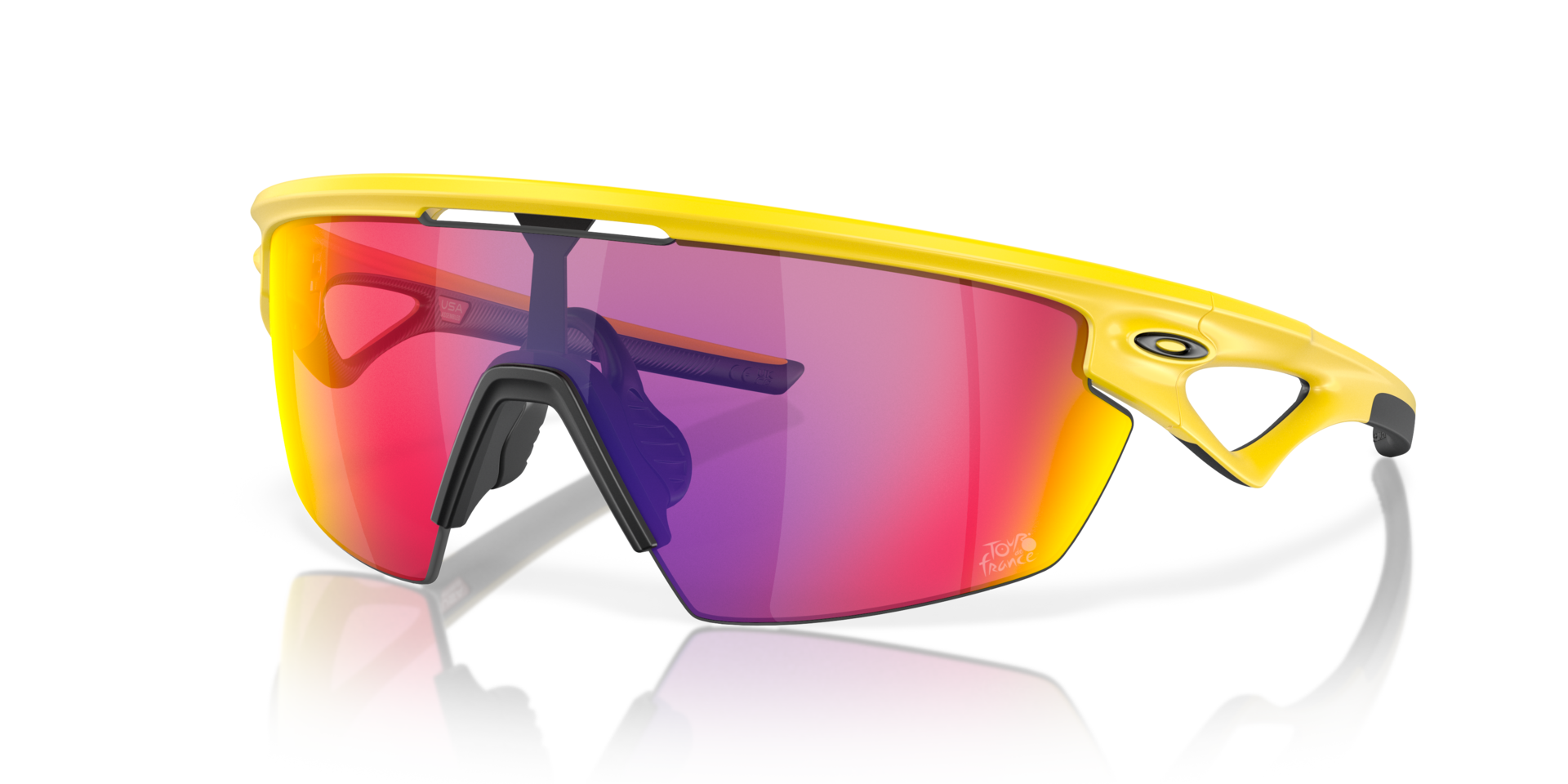 2024 Tour De France™ Sphaera™ Matte Yellow KunststoffSunglass Frames von B24, Dreiviertelansicht