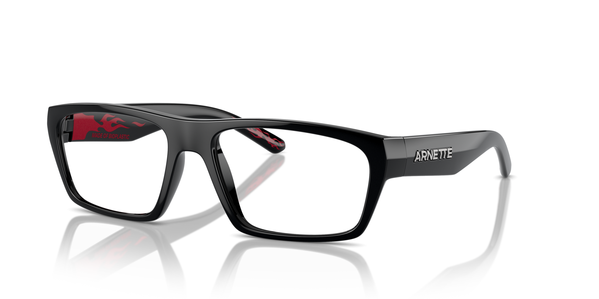 AN7248 Zwart KunststofEyeglass Frames van B24, Hoekweergave