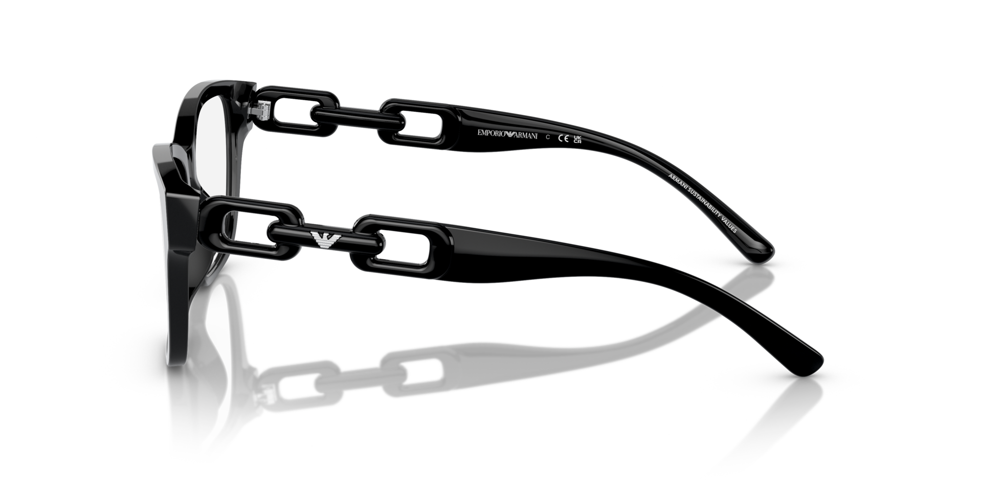 EA3222U Glanzend zwart AcetaatEyeglass Frames van B24, Zijaanzicht