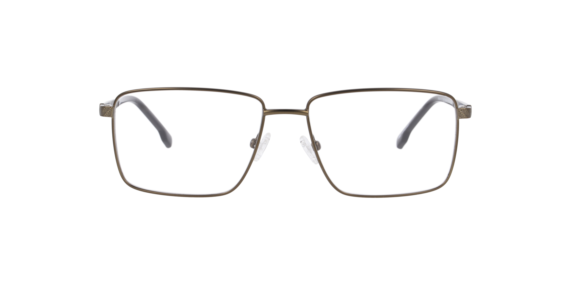 Sheffield Dark Khaki MetaalEyeglass Frames van B24, Vooraanzicht