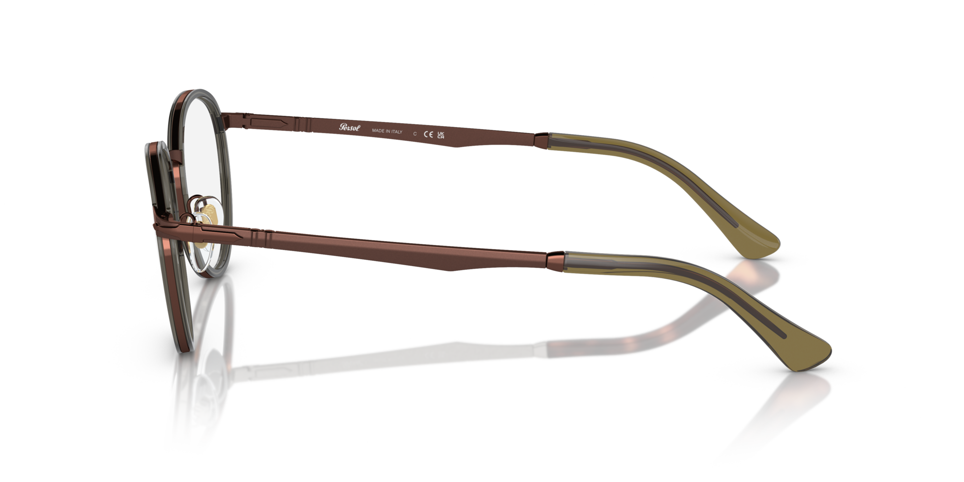 PO2468V Braun MetallEyeglass Frames von B24, Seitenansicht