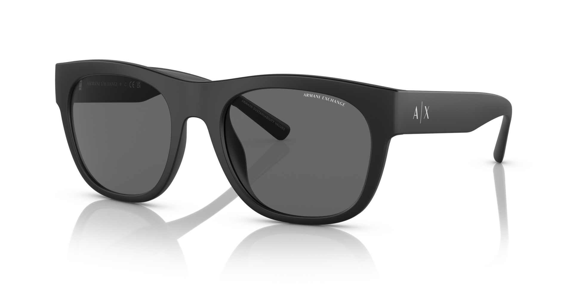 AX4128SU Matzwart KunststofSunglass Frames van B24, Hoekweergave