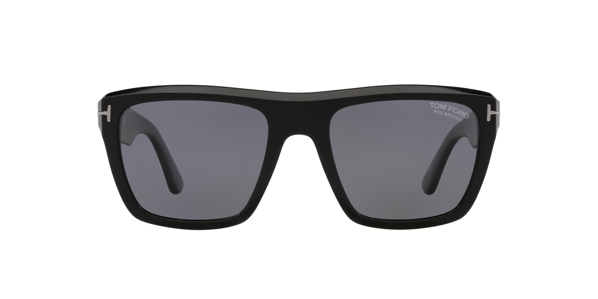 Alberto Zwart glanzend AcetaatSunglass Frames van B24, Vooraanzicht