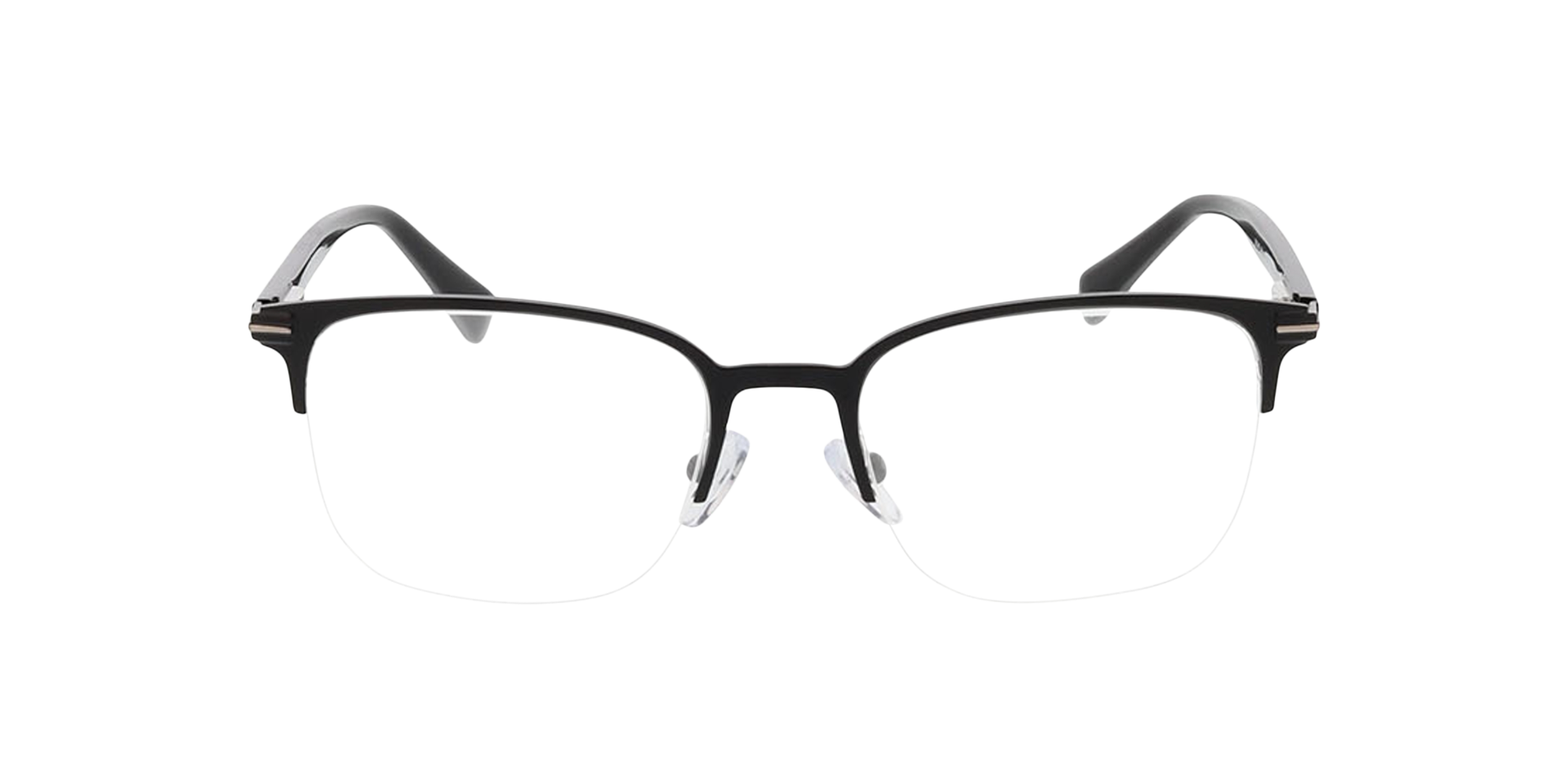 Alabama Matzwart  &  zwart MetaalEyeglass Frames van B24, Vooraanzicht