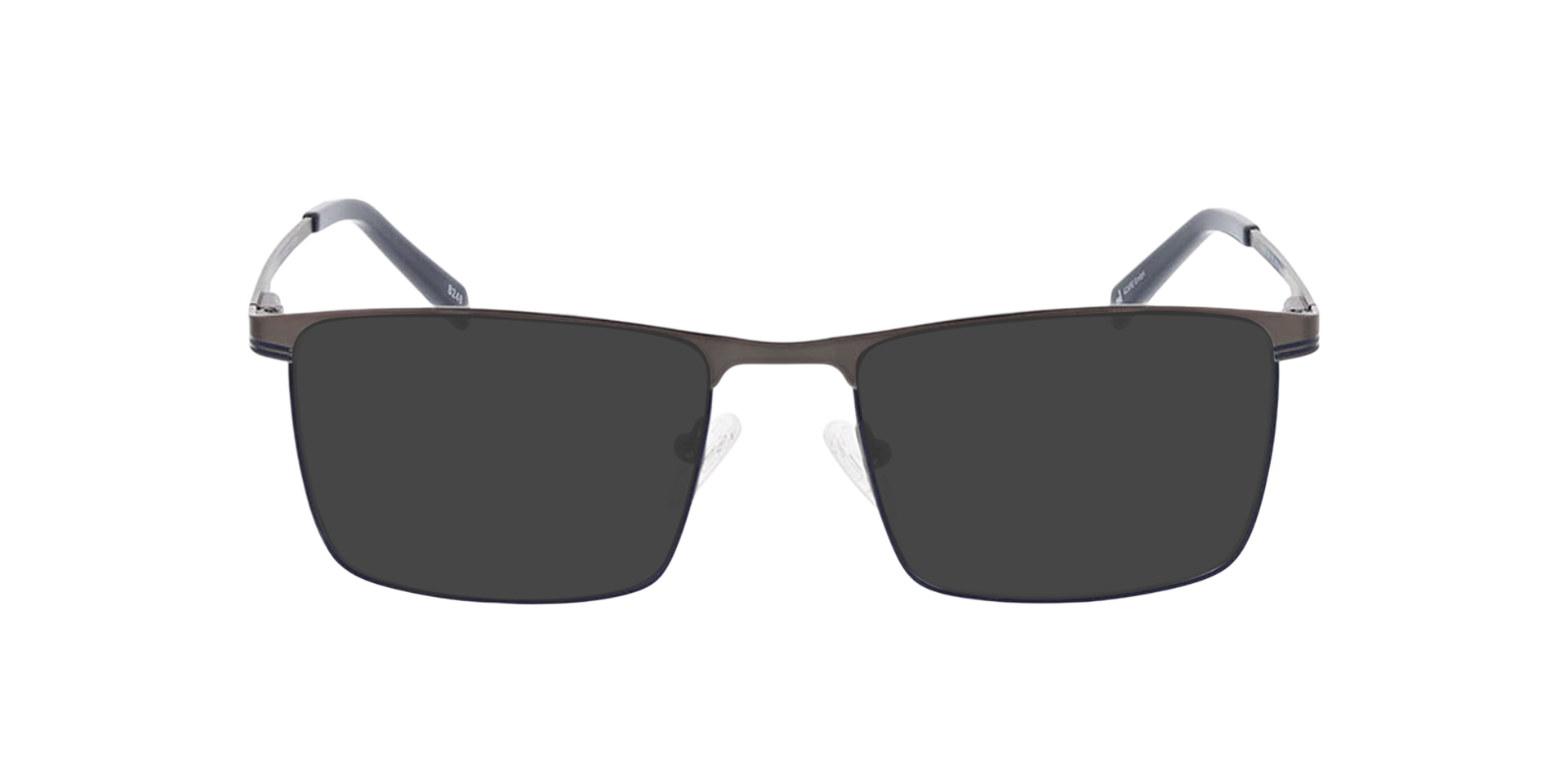 Stoke Satin Gun  &  Matt Blue MetallEyeglass Frames von B24, mit getönten Gläsern