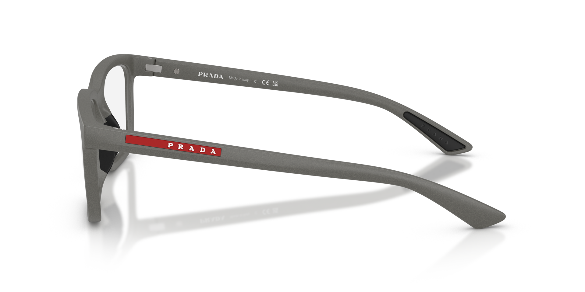 PS 02SV Metal Grey KunststofEyeglass Frames van B24, Zijaanzicht