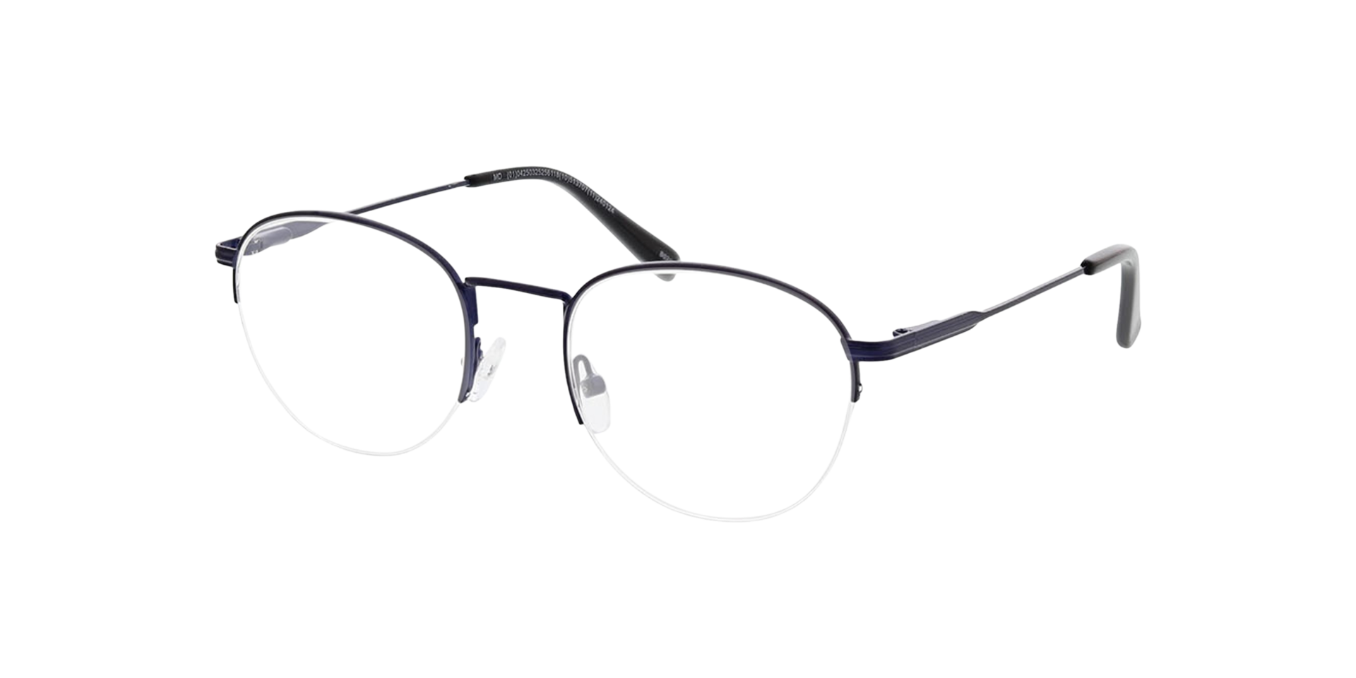 Belfast Matt Dark Blue MetallEyeglass Frames von B24, Dreiviertelansicht