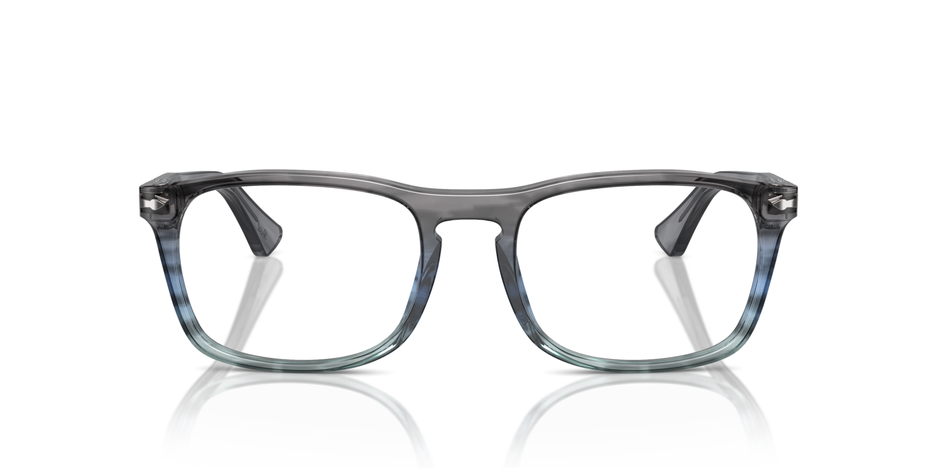 PO3344V Gestreept grijs gradiënt blauw AcetaatEyeglass Frames van B24, Vooraanzicht