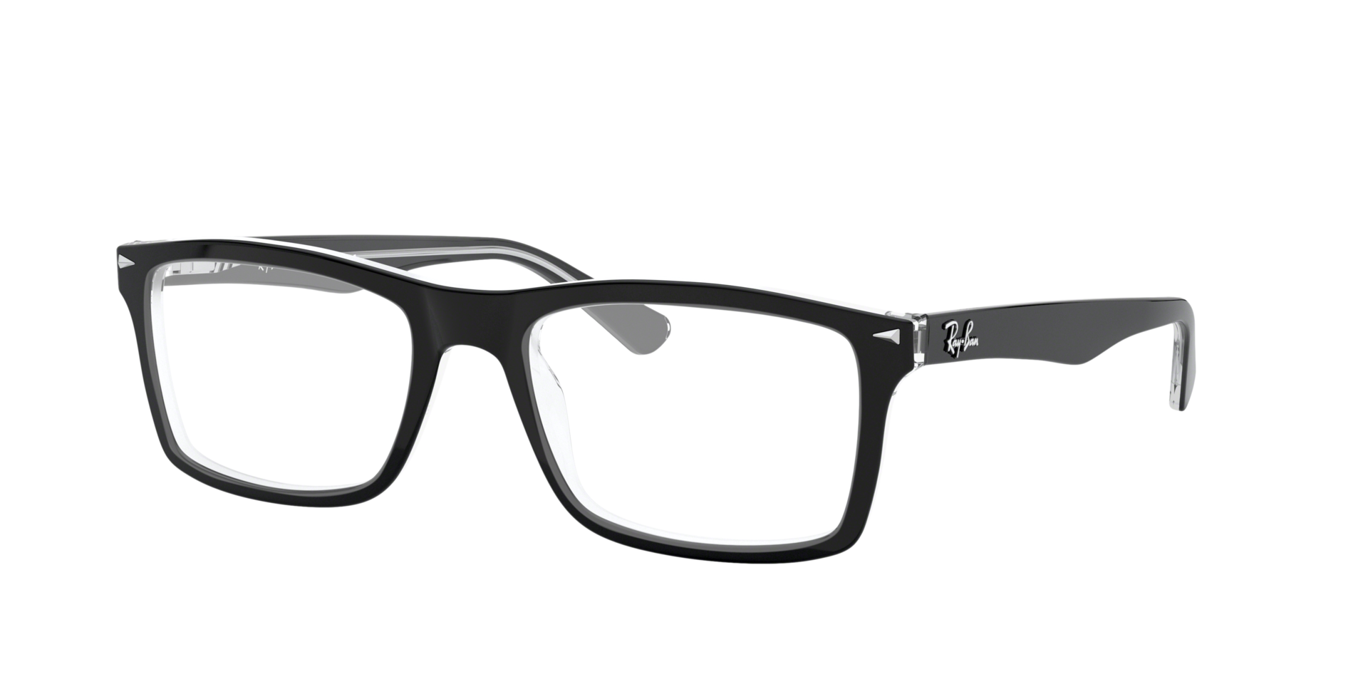RB5287 Schwarz auf Transparent AcetatEyeglass Frames von B24, Dreiviertelansicht