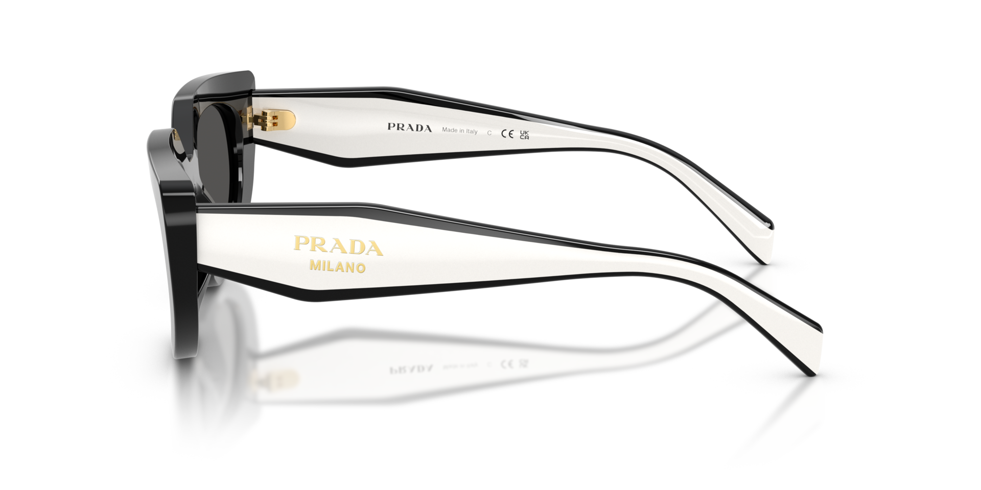 PR D02S Schwarz AcetatSunglass Frames von B24, Seitenansicht