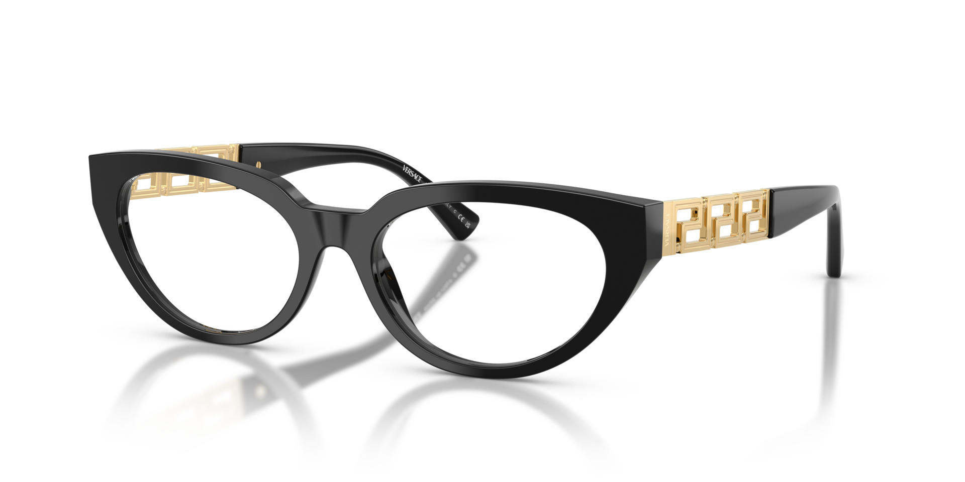 VE3383 Zwart AcetaatEyeglass Frames van B24, Hoekweergave