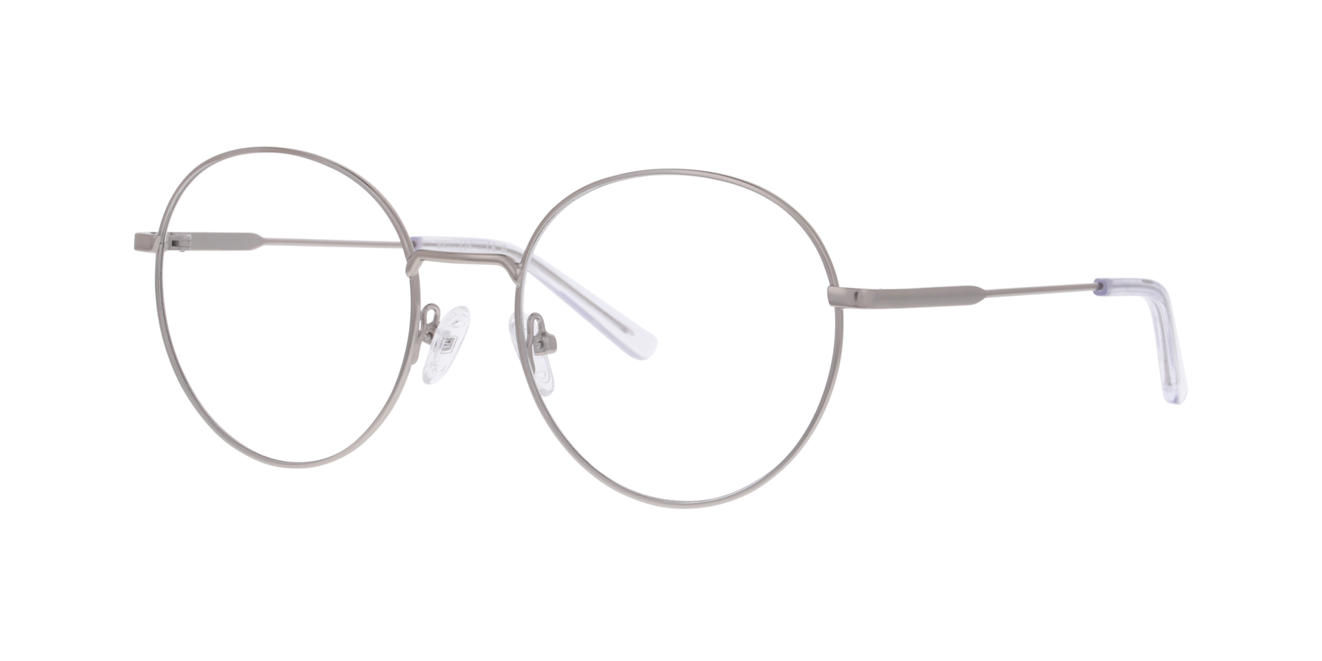Nomi Matte Silver MetallEyeglass Frames von B24, Dreiviertelansicht