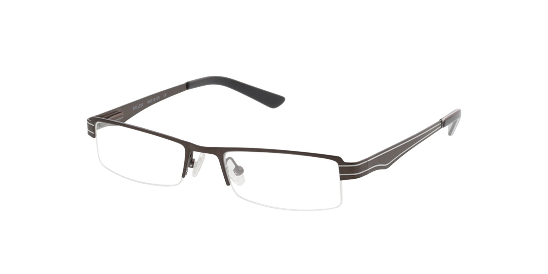 Kali Grijs MetaalEyeglass Frames van B24, Hoekweergave