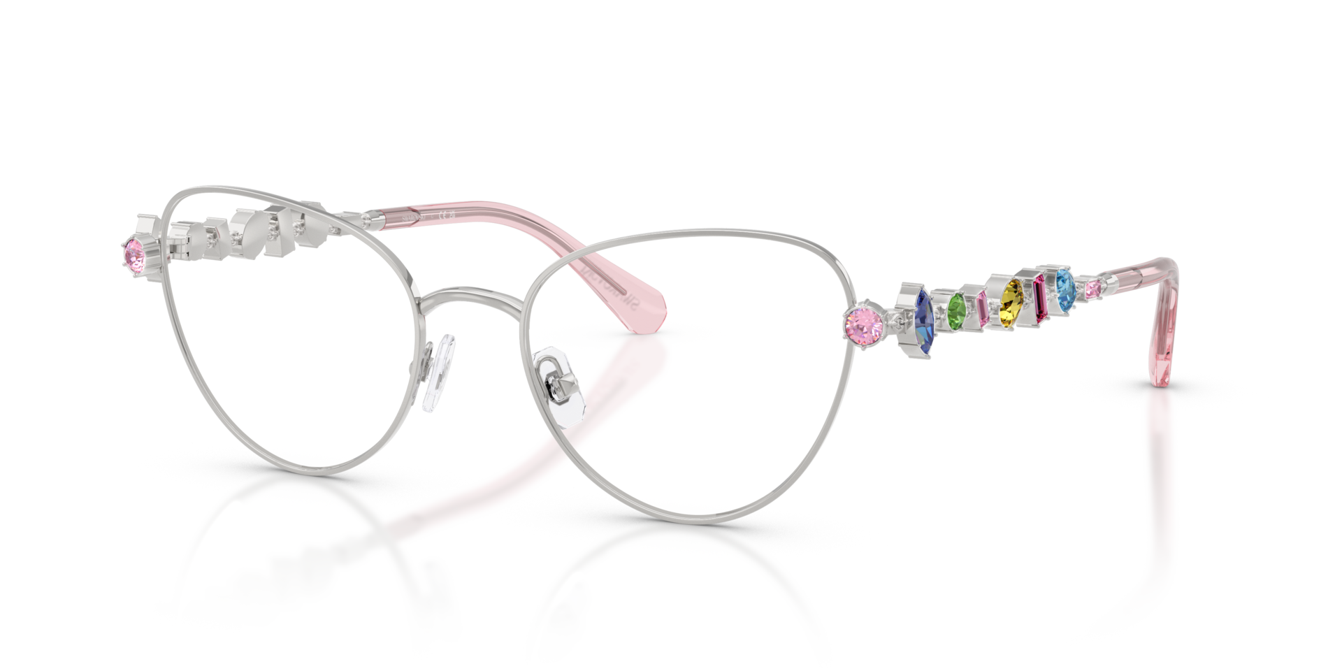 SK1024 Silber MetallEyeglass Frames von B24, Dreiviertelansicht