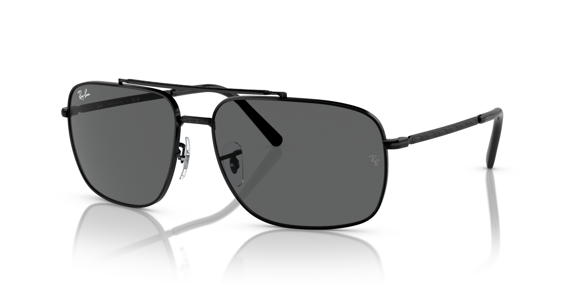 RB3796 Zwart MetaalSunglass Frames van B24, Hoekweergave