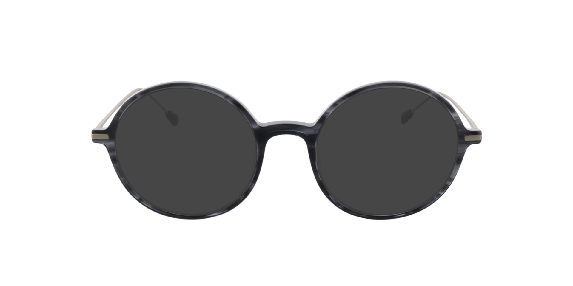 Edison Grijs hoorn  &  matzilver AcetaatEyeglass Frames van B24, met getinte lenzen