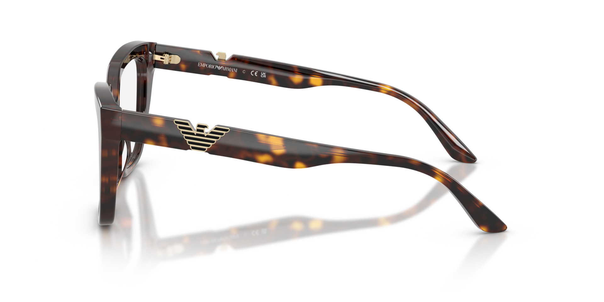 EA3267U Glanzend Havana AcetaatEyeglass Frames van B24, Zijaanzicht