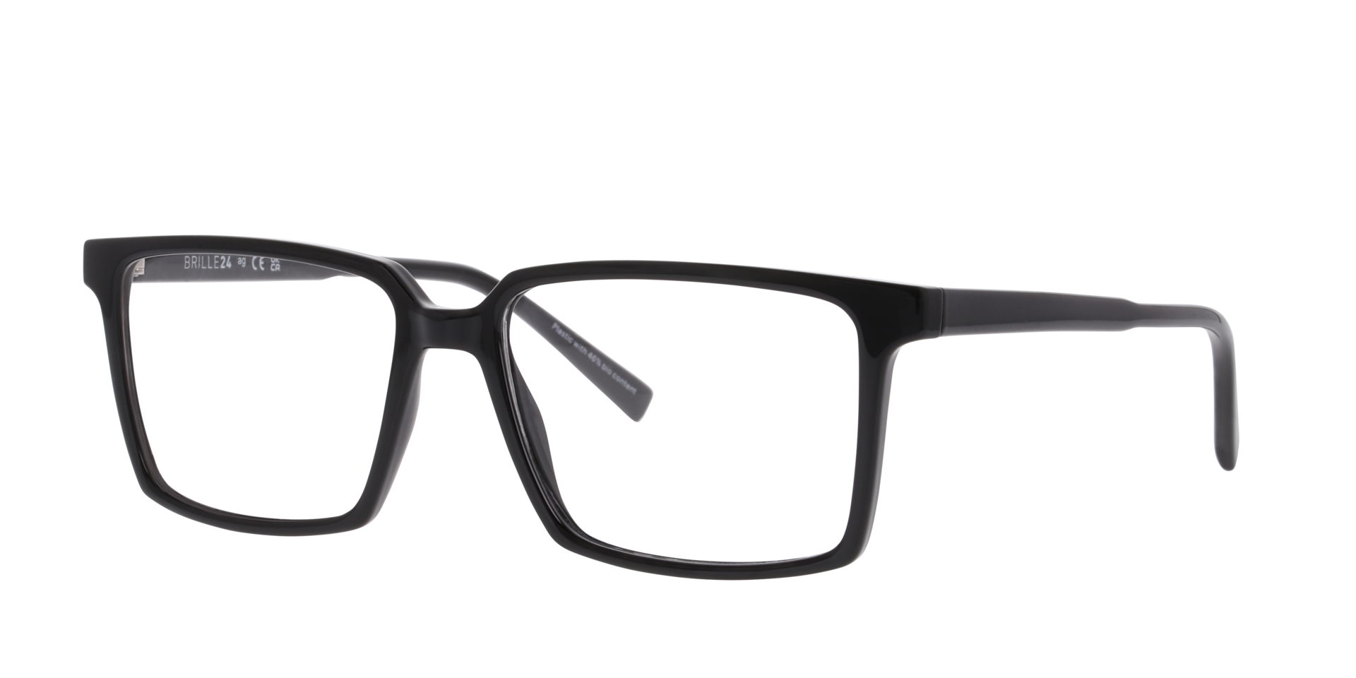 Kiel Zwart KunststofEyeglass Frames van B24, Hoekweergave