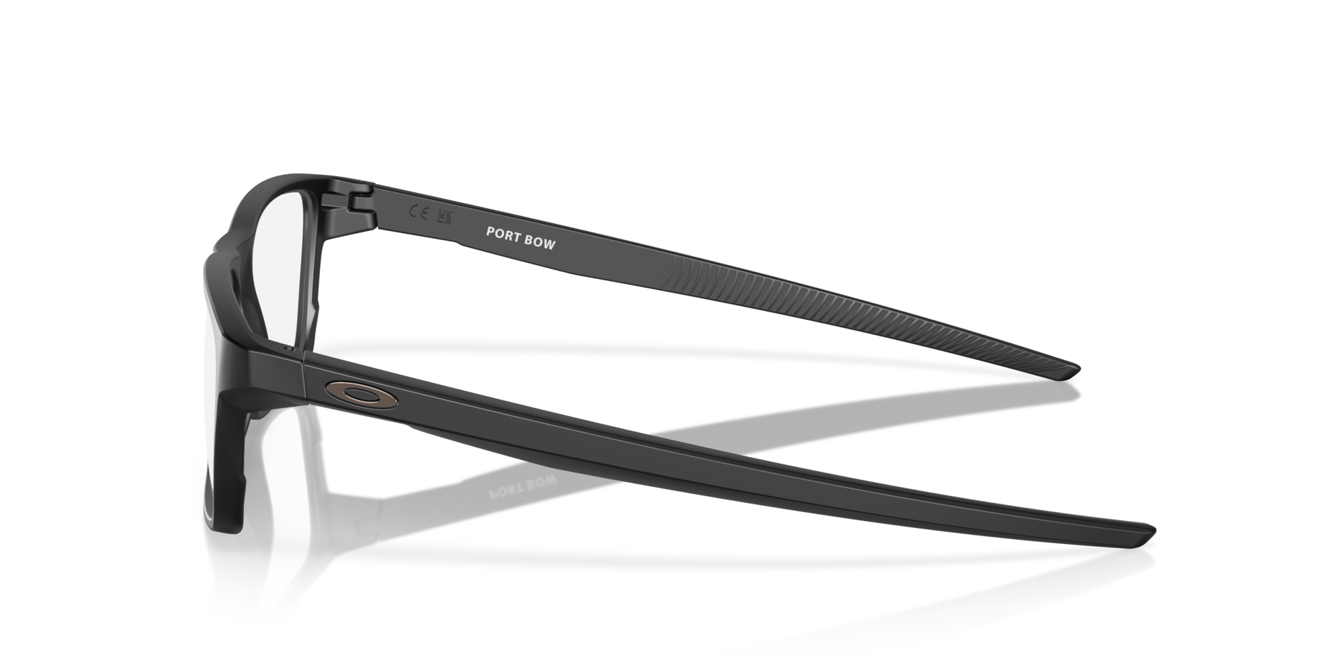 Port Bow Schwarz satiniert KunststoffEyeglass Frames von B24, Seitenansicht