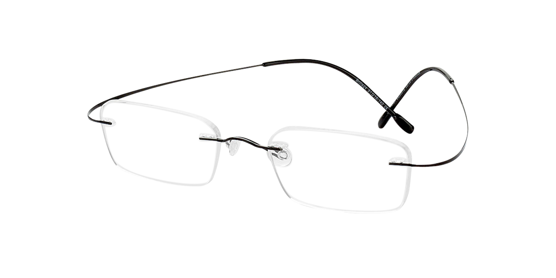 Mackay Zwart TitaanEyeglass Frames van B24, Hoekweergave