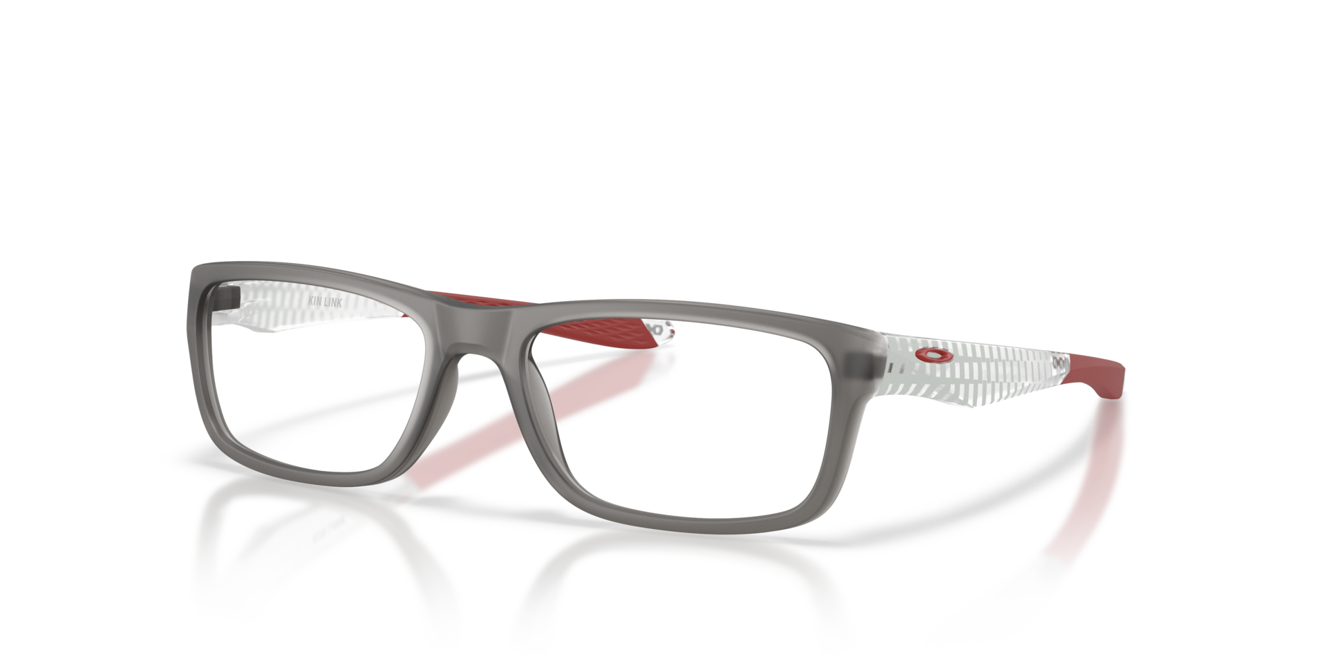 Kin Link Basecamp Collection Matte Grey Smoke KunststoffEyeglass Frames von B24, Dreiviertelansicht