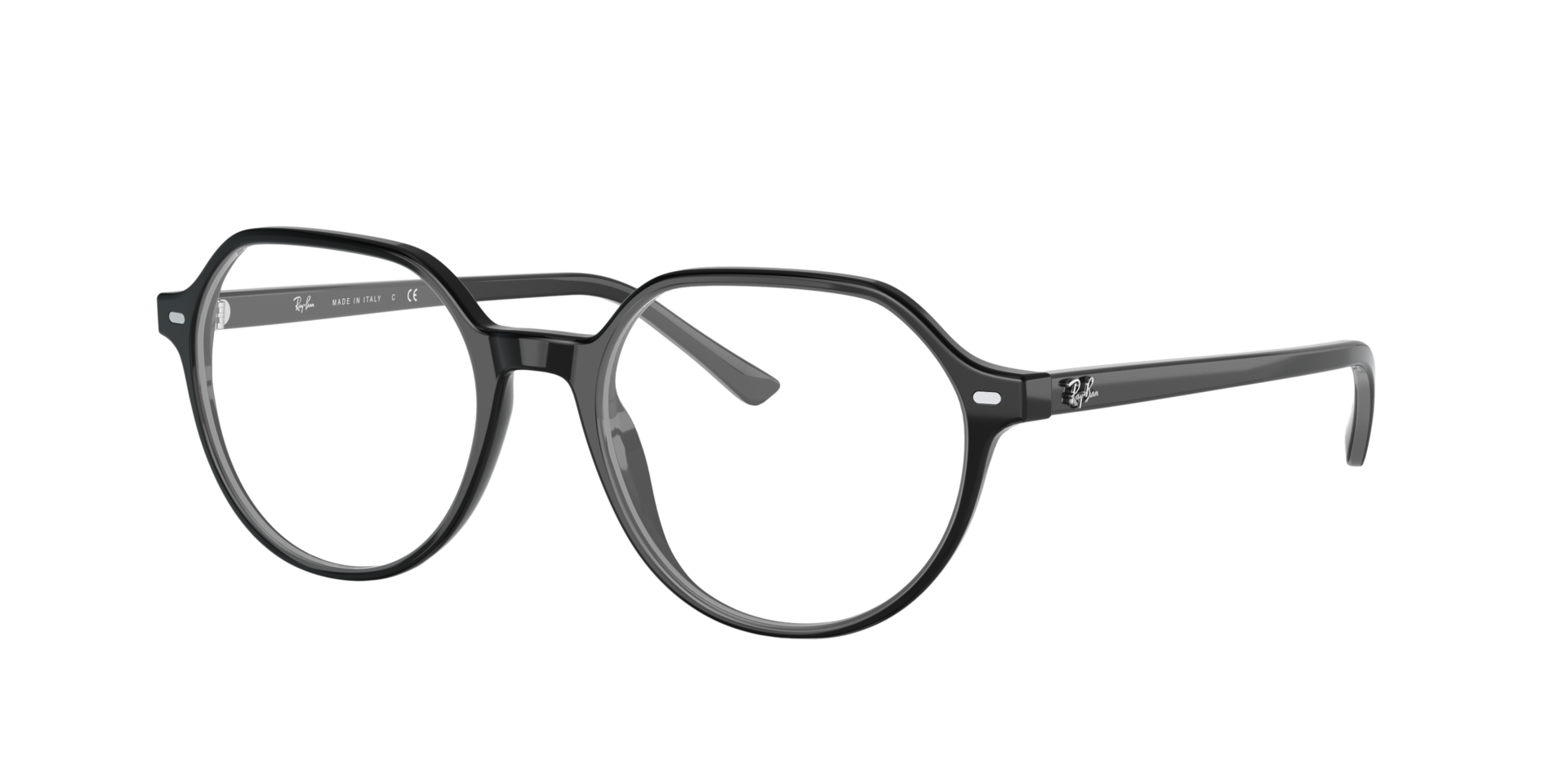 RB5395 Zwart AcetaatEyeglass Frames van B24, Hoekweergave