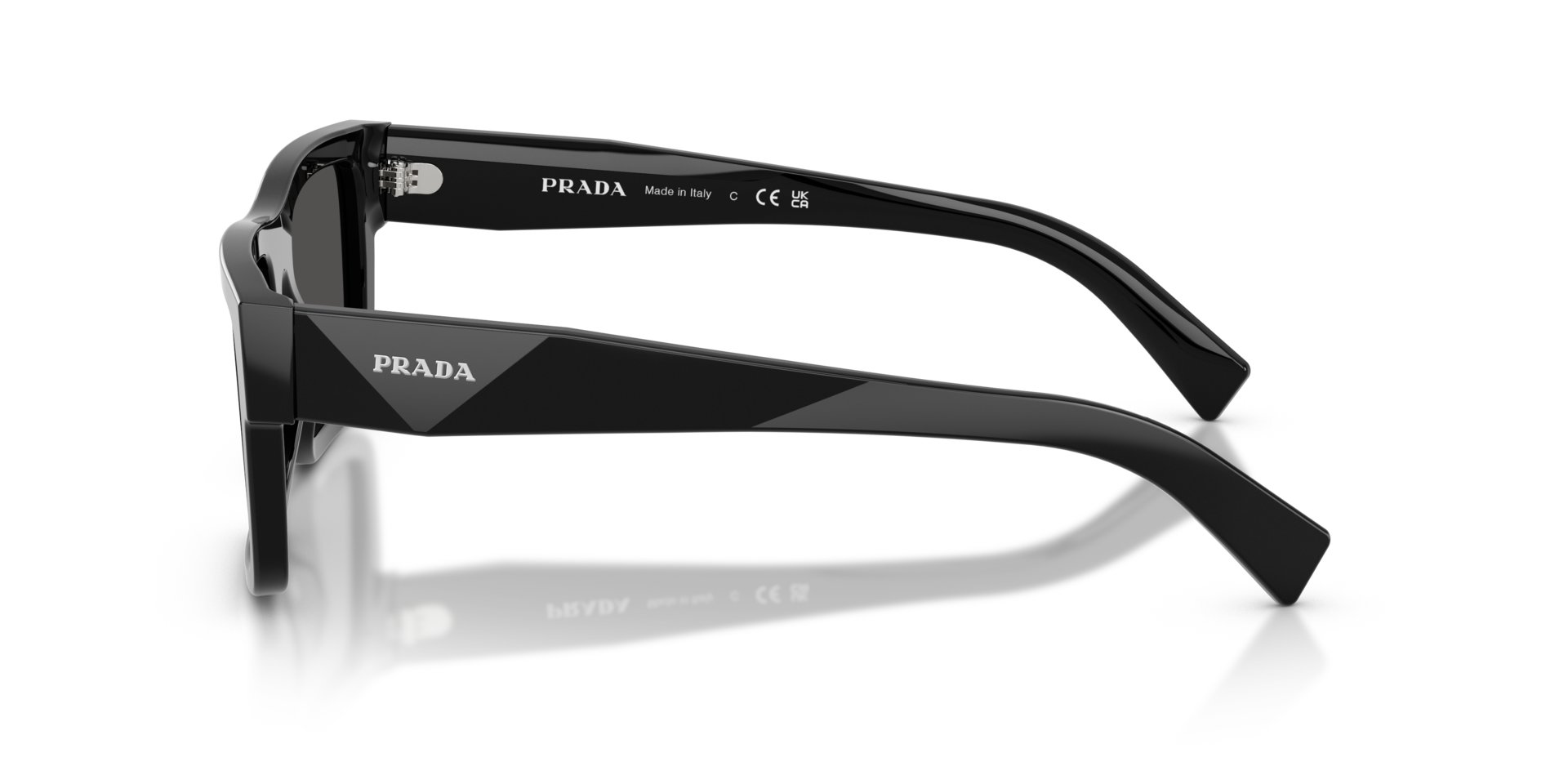 PR 19WS Schwarz AcetatSunglass Frames von B24, Seitenansicht