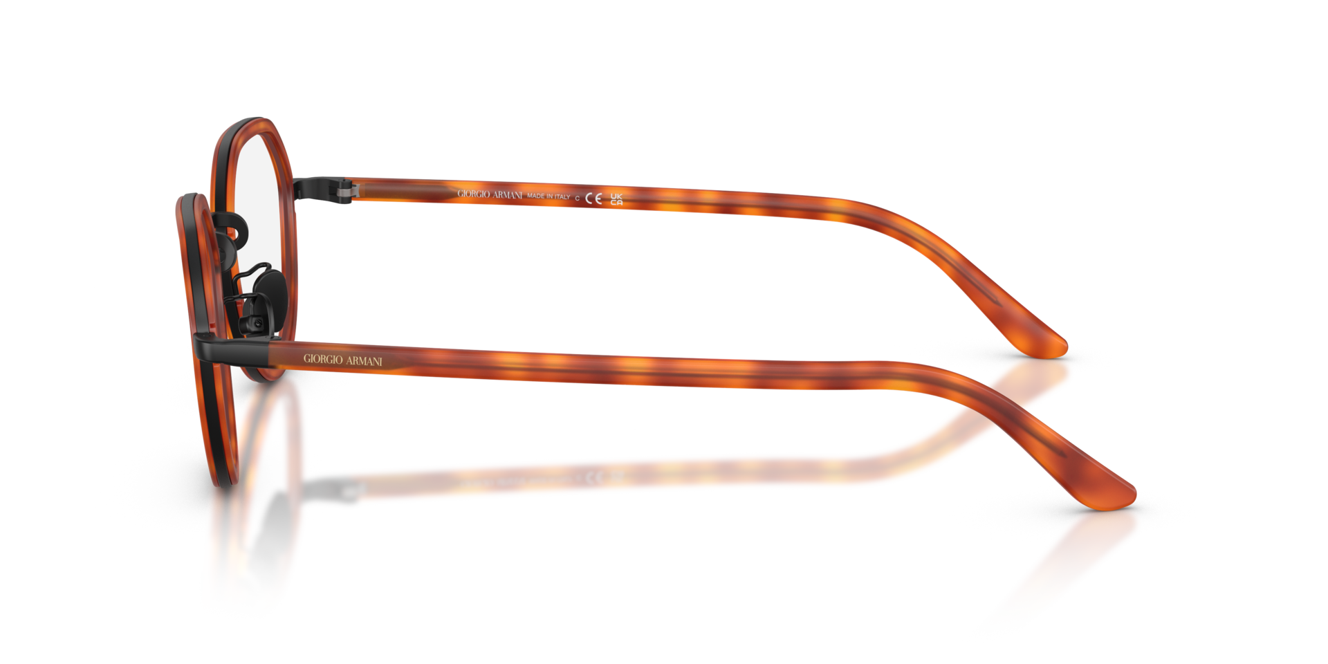 AR5167 Brown Turtle MetallEyeglass Frames von B24, Seitenansicht