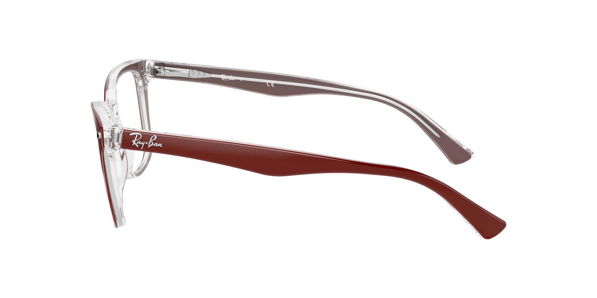 RB5285 Bordeaux On Transparent AcetaatEyeglass Frames van B24, Zijaanzicht