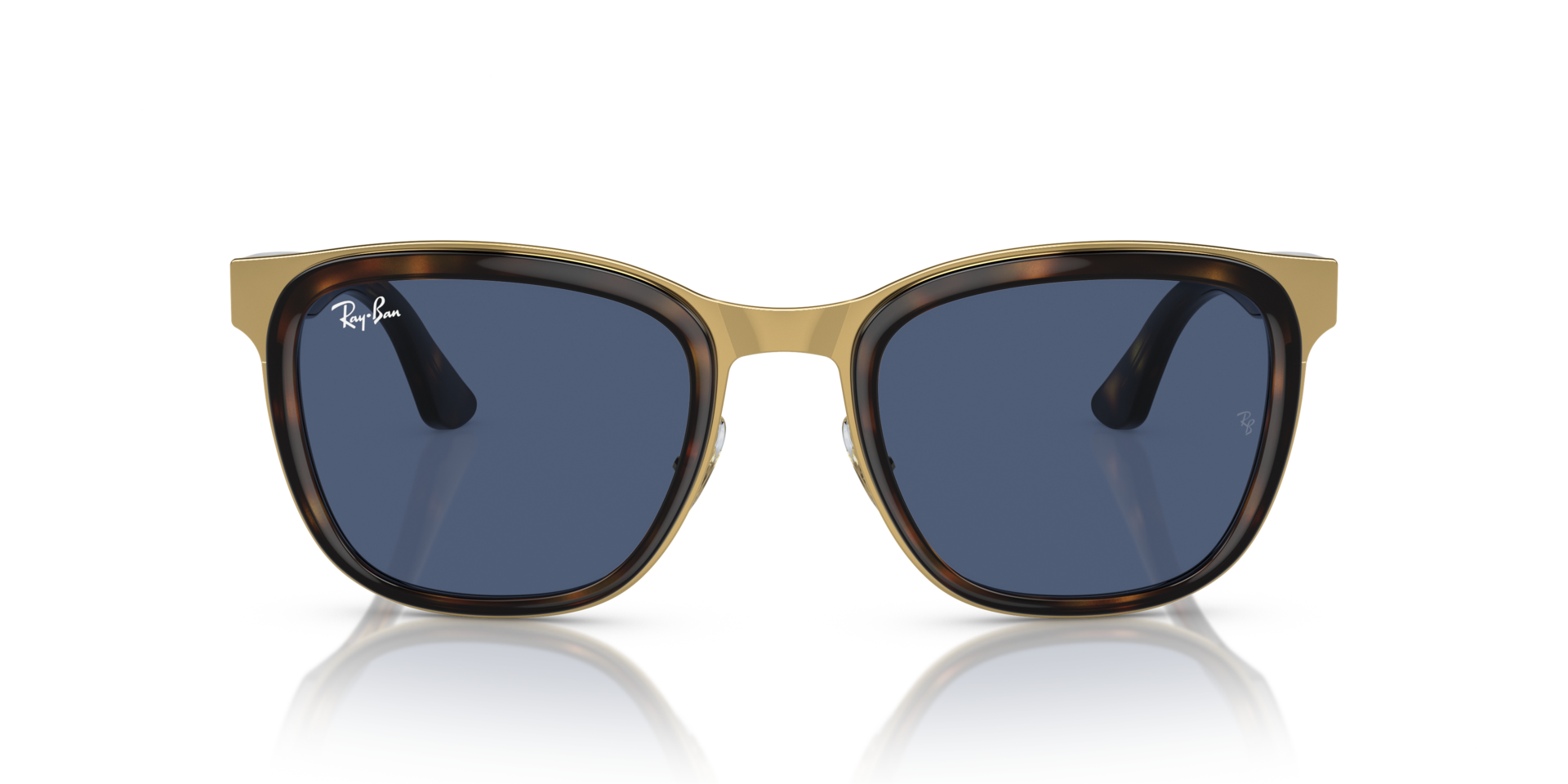 RB3709 Havana auf Gold MetallSunglass Frames von B24, Vorderansicht