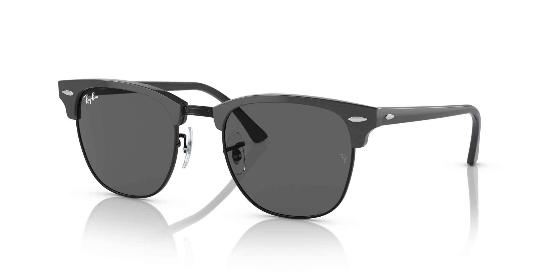 RB3016 Grau auf Schwarz AcetatSunglass Frames von B24, Dreiviertelansicht