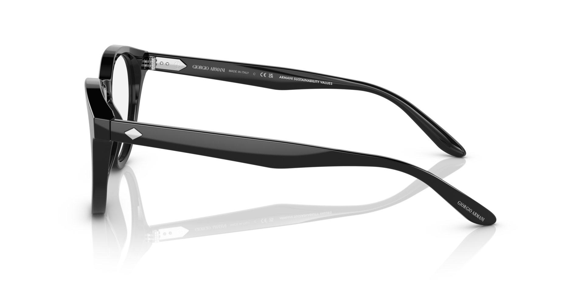 AR7227 Zwart AcetaatEyeglass Frames van B24, Zijaanzicht