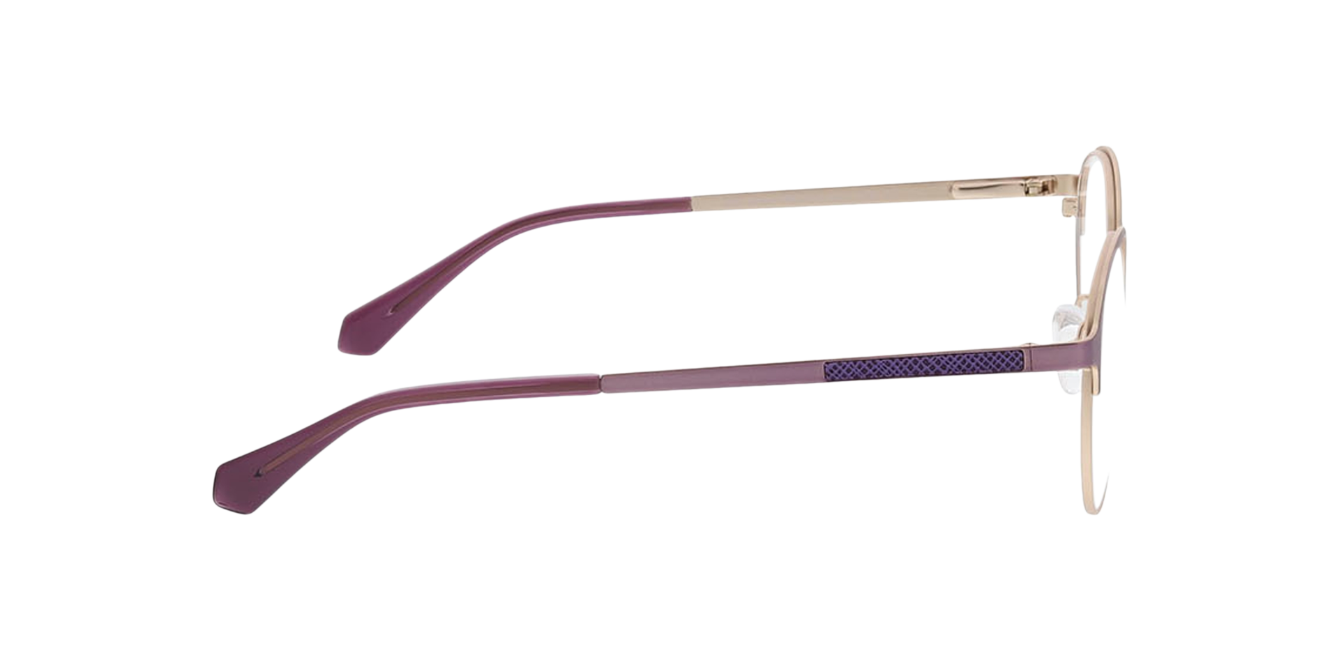 Neapel Matpaars  &  matgoud MetaalEyeglass Frames van B24, Zijaanzicht